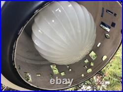 BIG Ceramic Pottery MCM Hanging Swag Lamp w Graffiti ManCave Pool Table Hippie BIG Ceramic Pottery MCM Hanging Swag Lamp w Graffiti ManCave Pool Table Hippie