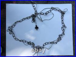 BIG Ceramic Pottery MCM Hanging Swag Lamp w Graffiti ManCave Pool Table Hippie