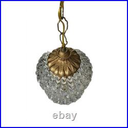 BIG Vintage Centerpiece Hollywood Regency Hanging Swag Lamp Glass Pendant Light