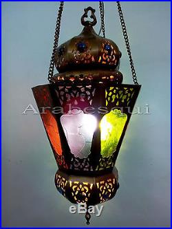 BR353 Vintage Reproduction Classic Moroccan / Egyptian Art Hanging Lantern/Lamp
