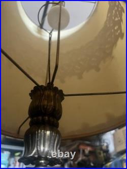 Beauti-Vue Barrel Lamp Hanging Swag Shade Vintage MCM Pull Chain Retro WORKS