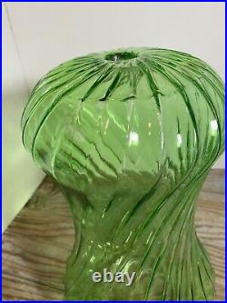 Beautiful Green Glass Vintage Mcm Hanging Swag Lamp Light With Diffuser