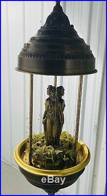 Beautiful Vintage Hanging Motion Mineral Oil Rain Lamp with Three Greek Goddesses