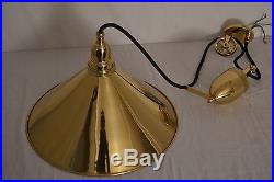 Beautiful Vintage Kalco Lighting Brass Pull Down Hanging Steampunk Saucer Lamp