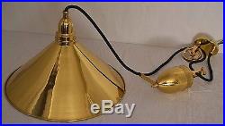 Beautiful Vintage Kalco Lighting Brass Pull Down Hanging Steampunk Saucer Lamp