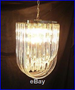 Beautiful Vintage Lucite / Acrylic Ribbon Hanging Mid-Century Chandelier / Lamp