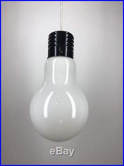 Best! Vtg Modern 70s Giant Light Bulb Hanging Light Fixture Lamp