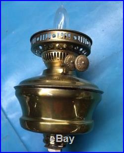Big Vintage Brass Wall Sconce Kerosene Lamp Light Chimney Reflector Oil Hanging