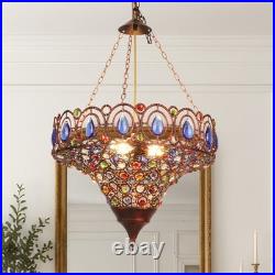 Bohemian Style Colorful Crystal Chandelier, 16in Restaurant Home Decoration Light