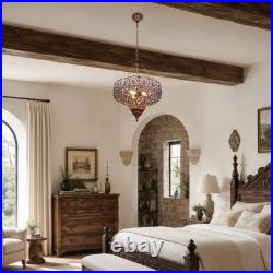 Bohemian Style Colorful Crystal Chandelier, 16in Restaurant Home Decoration Light