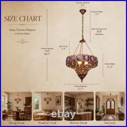 Bohemian Style Colorful Crystal Chandelier, 16in Restaurant Home Decoration Light