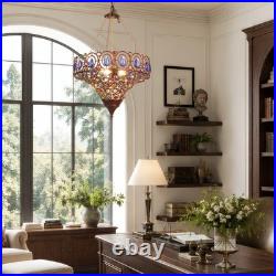 Bohemian Style Colorful Crystal Chandelier, 16in Restaurant Home Decoration Light