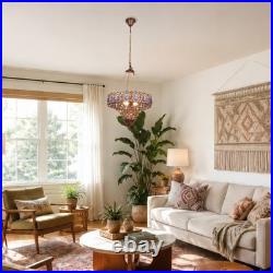 Bohemian Style Colorful Crystal Chandelier, 16in Restaurant Home Decoration Light
