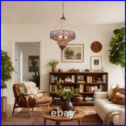Bohemian Style Colorful Crystal Chandelier, 16in Restaurant Home Decoration Light