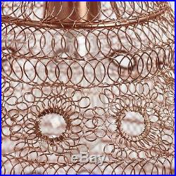 Boho Chic Pendant Light Vintage Rose Gold Ring Wire Hanging Lamp Ceiling Decor
