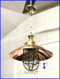 Brass & Copper Hanging Lamp Nautical Antique Ceiling Light Home Décor