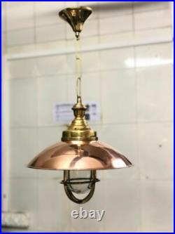 Brass & Copper Hanging Lamp Nautical Antique Ceiling Light Home Décor