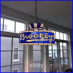 Brooklyn Dodgers Lamp - Handcrafted Stained Glass Hanging Lamp - NEW