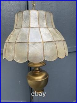 Capiz Shell Hanging Swag Lamp Light Chandelier Vintage 18 Tall Capiz Shell Hanging Swag Lamp Light Chandelier Vintage 18 Tall