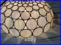 Capiz Shell Stained Glass Swag Lamp Hanging Vintage Tiffany Style Unique Cool