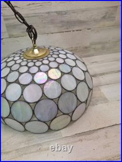 Capiz Shell Stained Glass Swag Lamp Hanging Vintage Tiffany Style Unique Cool