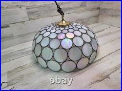 Capiz Shell Stained Glass Swag Lamp Hanging Vintage Tiffany Style Unique Cool