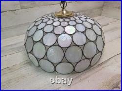 Capiz Shell Stained Glass Swag Lamp Hanging Vintage Tiffany Style Unique Cool