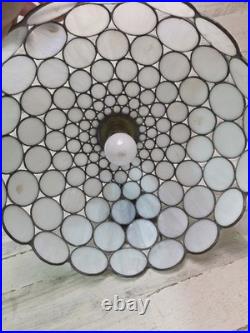 Capiz Shell Stained Glass Swag Lamp Hanging Vintage Tiffany Style Unique Cool