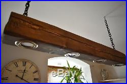Ceiling Light Vintage Rustic Lamp Wood Hanging Chandelier 4 x LED HANDMADE