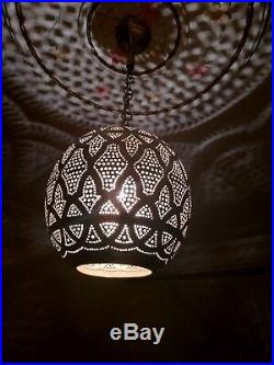 Ceiling Vintage Hanging Lamp Antique Moroccan Brass Open ball suspension brass