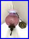 Chandelier Fenton hobnail Opalescent Cranberry Victorian HANGING Lamp Vintage