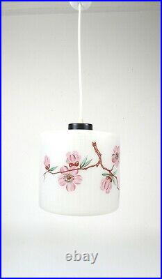 Cherry Bloom Vintage 50s MID Century Glass Hanging Ceiling Lamp Pendant