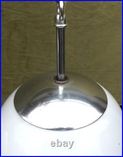 Cir Early 50s Double Swag Lamp Light White Glass Globe Chrome Ceilling Swag Lamp
