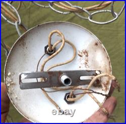 Cir Early 50s Double Swag Lamp Light White Glass Globe Chrome Ceilling Swag Lamp