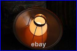 Copper & White Globe Beautiful Vintage Large Hanging Light Fixture