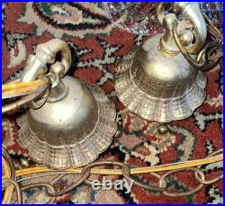 Double Pendant Swag Lamp MCM Light Fixture Hollywood Regency Ceiling MCM Tested