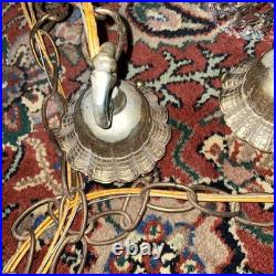 Double Pendant Swag Lamp MCM Light Fixture Hollywood Regency Ceiling MCM Tested