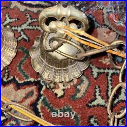 Double Pendant Swag Lamp MCM Light Fixture Hollywood Regency Ceiling MCM Tested