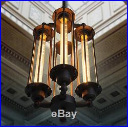 EDISON VINTAGE PENDANT LIGHT CHANDELIER Rustic Iron Cage Hanging Ceiling Lamp