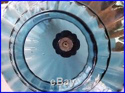EF & EF Industries, Inc. Vintage Hanging Light Swag Lamp Blue Glass Globe 60s