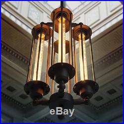Edison Vintage Flute Hanging Pendant Light Lamp Chandelier Rustic 4-Bulb Fixture