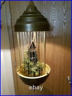 Exceptional 1970's Vintage GRISTMILL RARE LARGE 36 Hanging Oil Rain Lamp