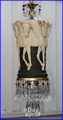 Fabulous Stallion Horse chandelier hanging ceiling Lamp Vintage EQUESTRIAN