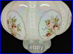 Falkenstein Pink Opalescent Floral Bubble Hanging Swag Lamp Light with Crystals