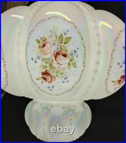 Falkenstein Pink Opalescent Floral Bubble Hanging Swag Lamp Light with Crystals