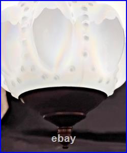Falkenstein Pink Opalescent Floral Bubble Hanging Swag Lamp Light with Crystals Falkenstein Pink Opalescent Floral Bubble Hanging Swag Lamp Light with Crystals