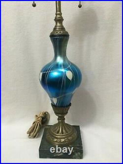 Favrene Blue Hanging Hearts Table Top Lamp Antique/Vintage