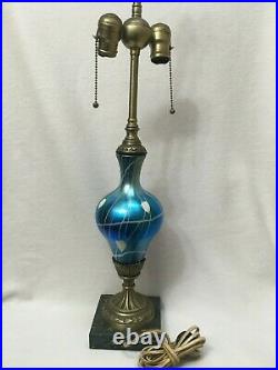 Favrene Blue Hanging Hearts Table Top Lamp Antique/Vintage