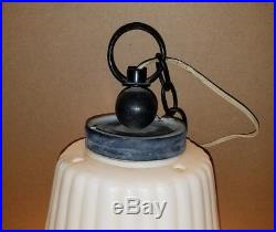 Funky Retro Vintage Mid Century White Decorative Plastic Swag Hanging Chain Lamp
