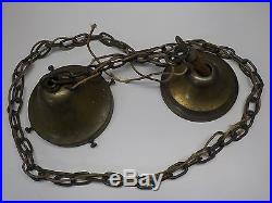Genuine Vintage Antique Bronze Hanging Lamp With Chain